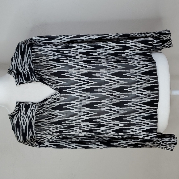 Isabel Marant Tops - Isabel Marant Split-Neck Ikat-Print Blouse